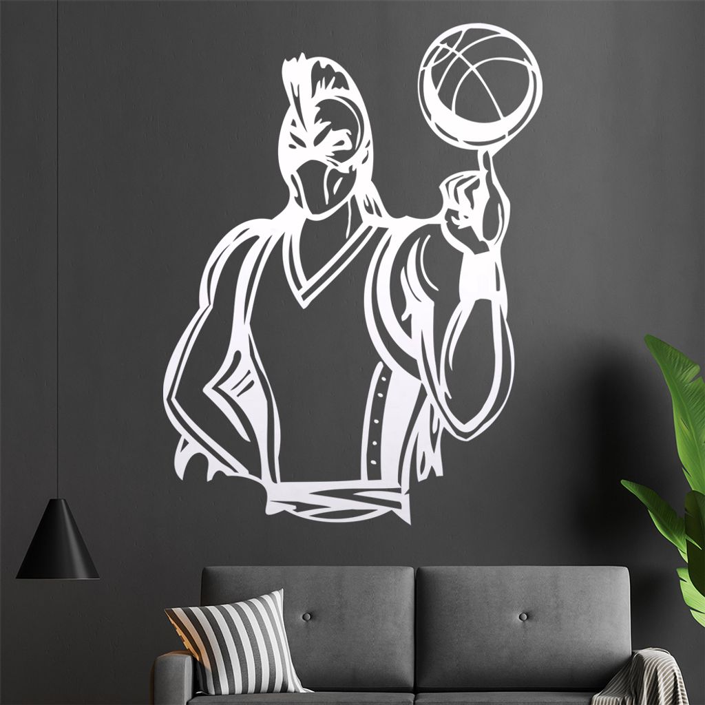 Basketball Krieger Wandtattoo in 6 Größen - Wandaufkleber Wall Sticker - Dekoration, Küche, Wohnzimmer, Schlafzimmer, Badezimmer