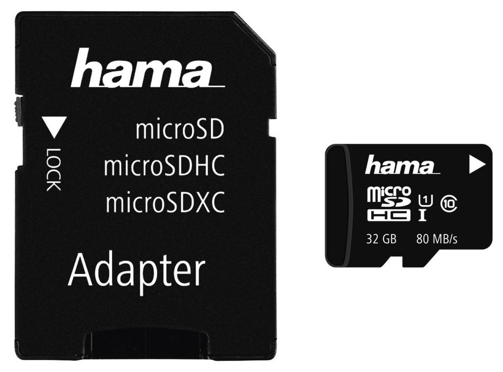 Hama microSDHC 32GB, 32 GB, MicroSDHC, Klasa 10, UHS-I, 80 Zdjęcie produktu 