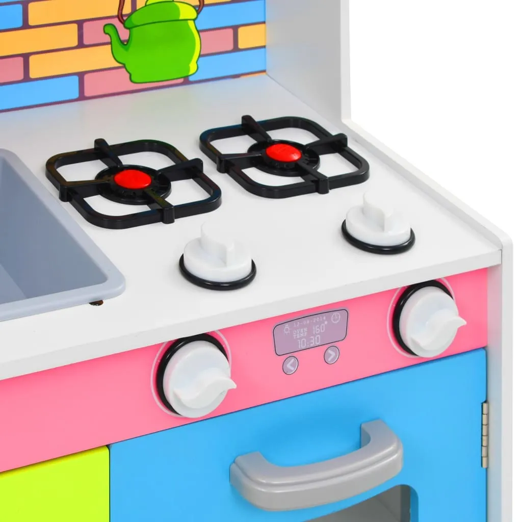 Cuisine de jeu robuste en MDF multicolore 80 cm pour petit chef - 6