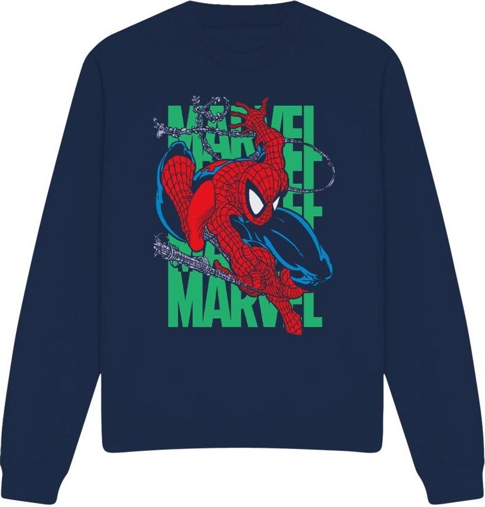 Spider-Man - "Wall Crawling" Sweatshirt für Herren/Damen Uni TV3786 (S) (Marineblau)