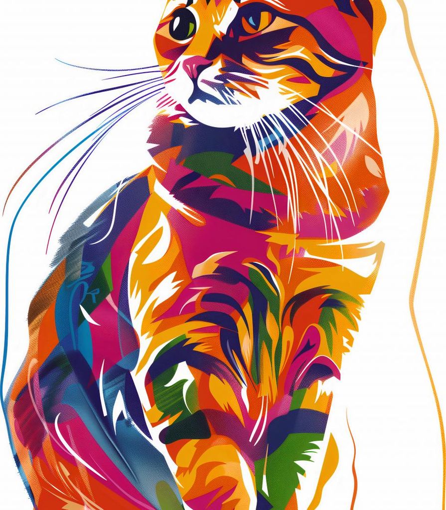 Plakat 90x90cm Gesättigte Katze