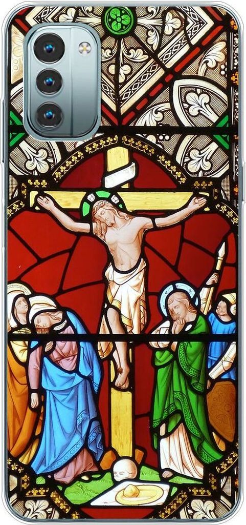 König Design Hülle kompatibel mit Nokia G11 Kunststoff Soft Handyhülle - Handy Case Kreuzigung