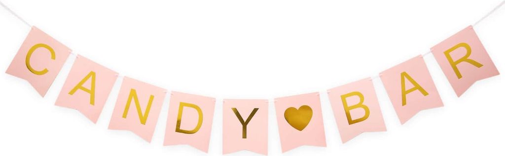 Oblique Unique Candybar Girlande Hochzeit Geburtstag Party Banner 1,8m - rosa gold