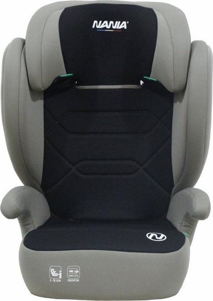 Autositz i-Size Nania Belem Gruppe 2/3, 100-150 cm, 4-12 Jahre, Seitenaufprallschutz, Verstellbare Kopfstütze, Schwarz