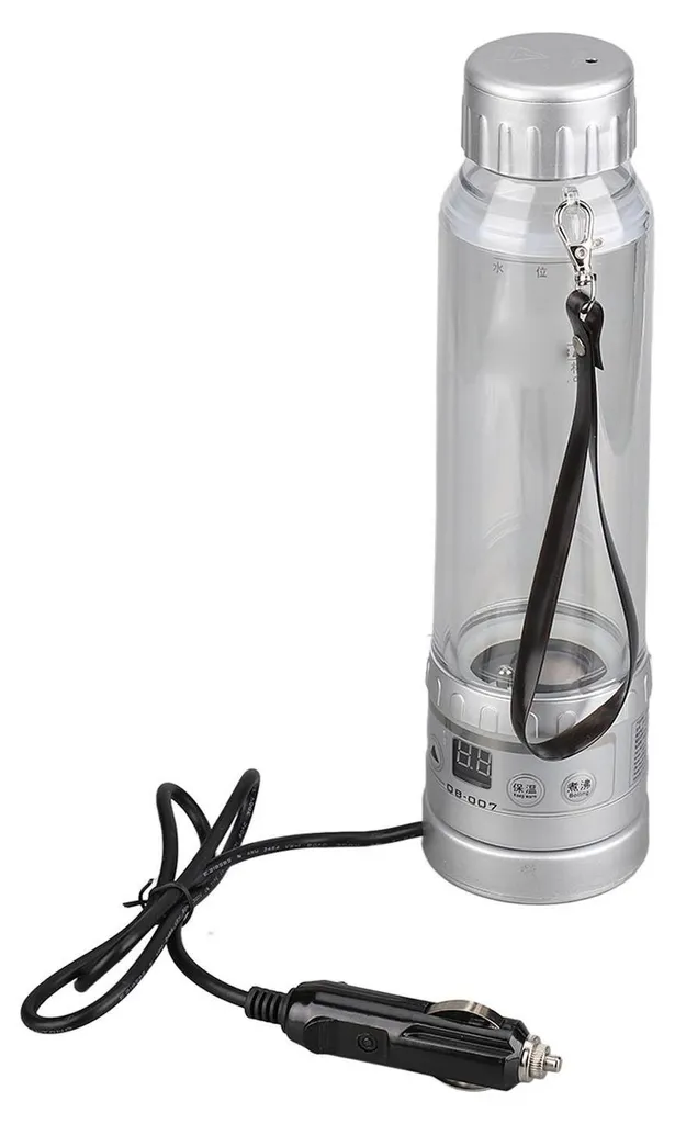 Bouilloire voiture 12V 24V portable en acier inoxydable argenté 280ml