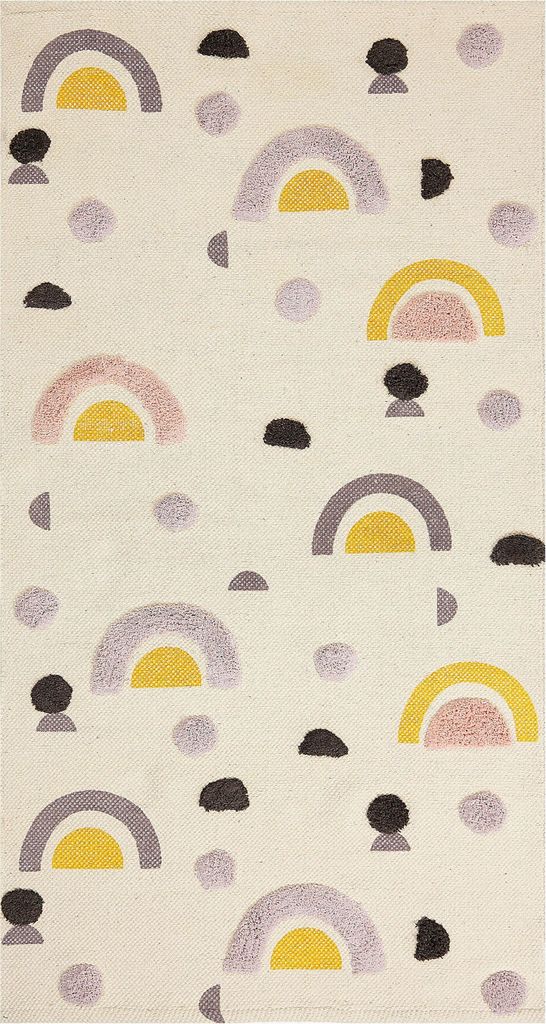 BELIANI Flächenteppich mehrfarbig Baumwolle Polyester 80 x 150 cm Regenbogenmotiv Niedrigflor Läufer für Kinderzimmer