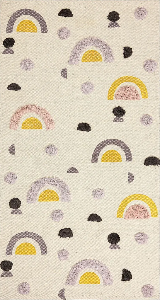Tapis enfant multicolore 80 x 150 cm Beliani en coton et polyester arc-en-ciel