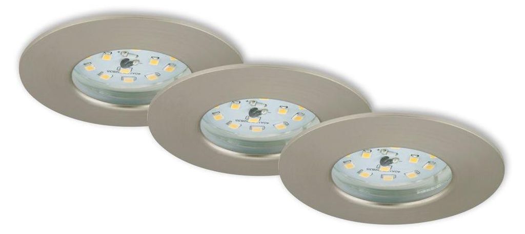 Briloner LED inbouwspots, mat nikkel, 3x LED-module/5W Productafbeelding 
