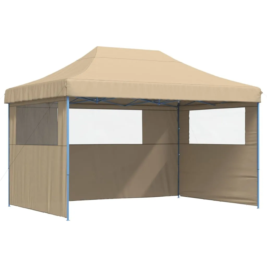 vidaXL Tenda Pop-Up 3 Pareti Beige - Gazebo Pieghevole Alta Qualità