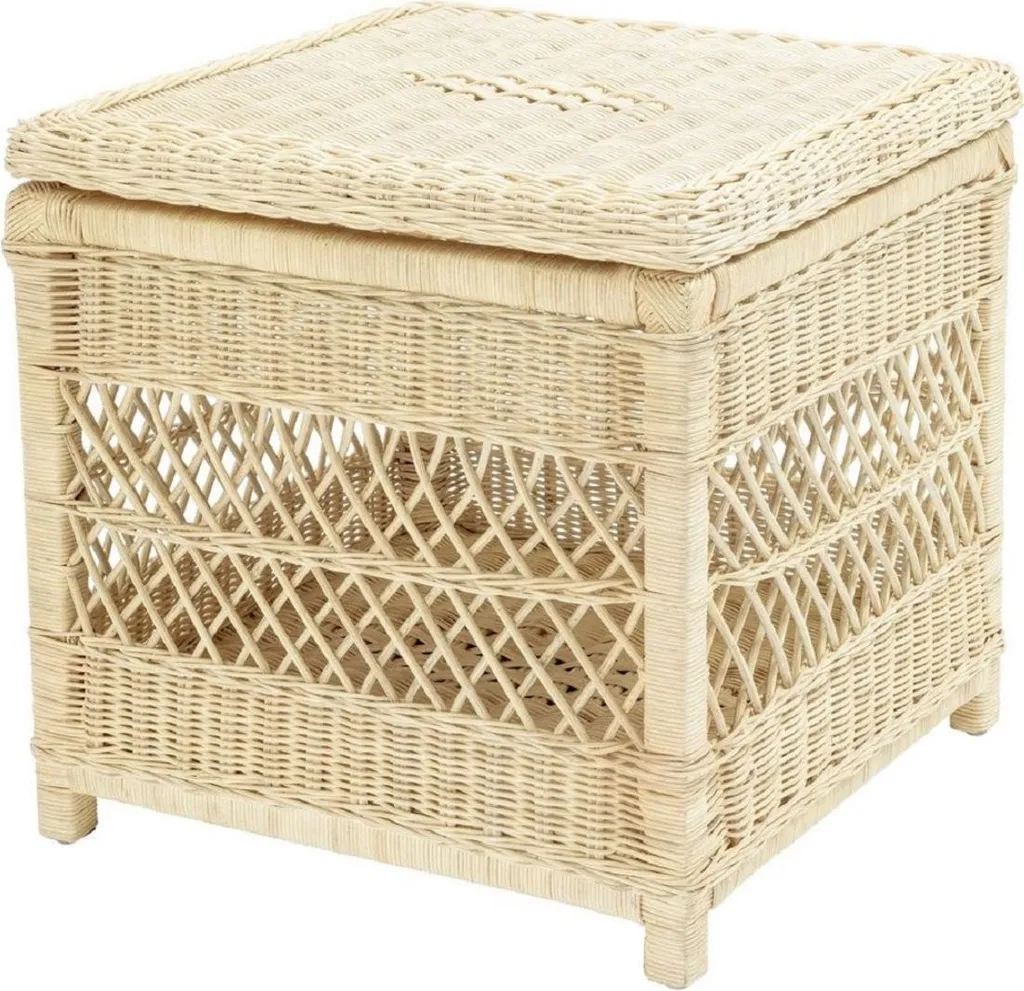 Table Basse de Rangement en Rotin 50x50 cm : Solution Gain de Place Luxe