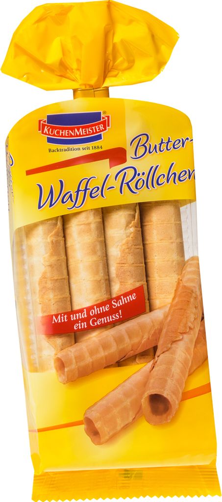 KuchenMeister Butter Waffel Röllchen mit Butter verfeinert 125g