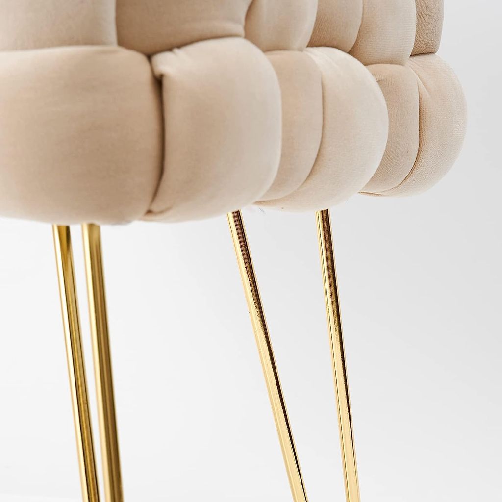 Theo&Cleo Moderner Velvet Kosmetik Hocker, Quadratisch Produktbild 4