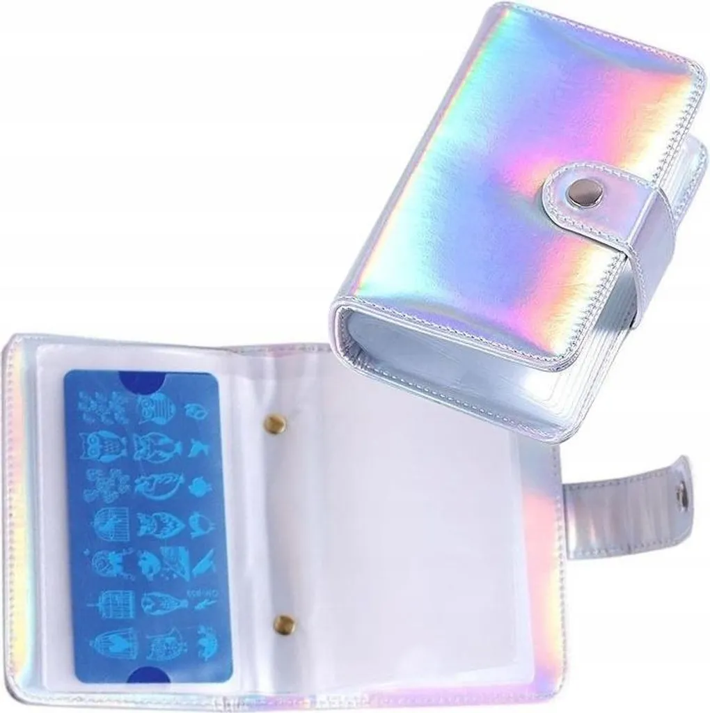 Classeur de rangement pour plaques stamping ongles 20 fentes argenté