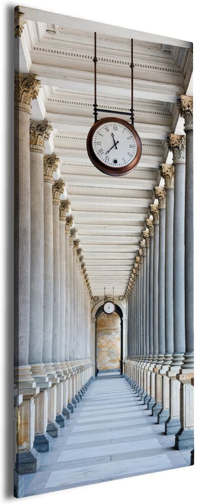 Wallario Premium Leinwandbild Säulengang in Größe 30 x 75 cm