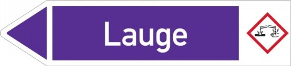 Dreifke Aufkleber I RKZ-Etikett Lauge, links, DIN, violett/weiß, ab 90mm Ø, ...