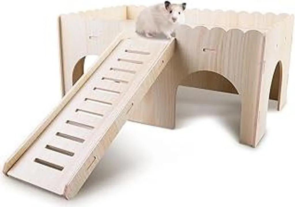 Accessori Porcellini d'India: Casetta Design in Legno con Rampa