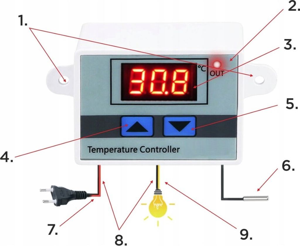 Univerzálny termostat regulátor teploty 12V Obrázok produktu 