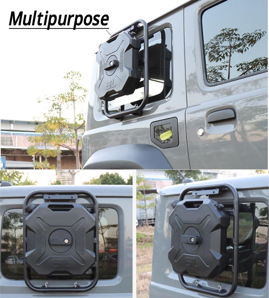Heizöltank, 6 l, 1,6 Gallonen, schwarz, großes Fassungsvermögen, Gas-Benzinbehälter für Auto, Motorrad, UTV, ATV, Geländewagen, mit Halterung