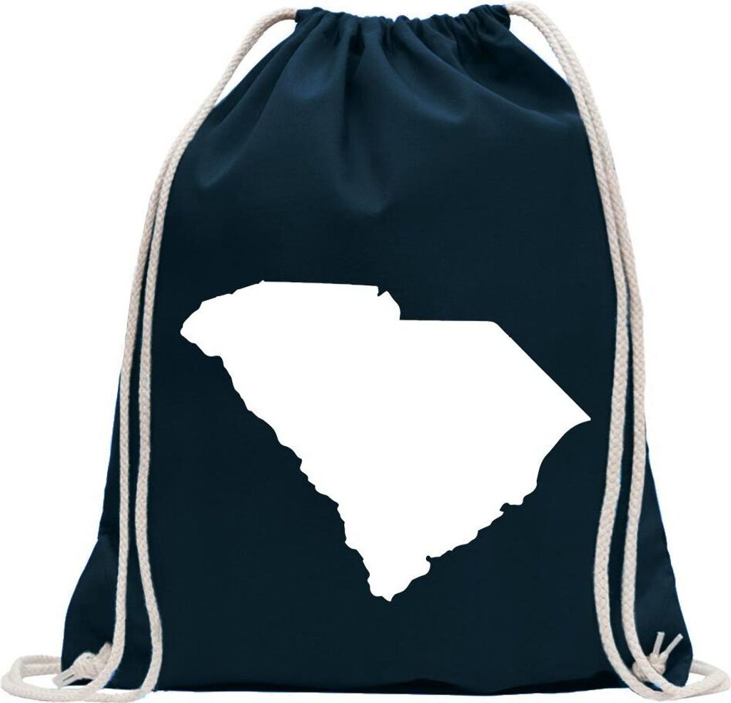 Kiwistar - Turnbeutel - dunkelblau - USA - Bundesstaat - South Carolina - Fun Rucksack Sport Beutel Gymsack Baumwolle mit Ziehgurt