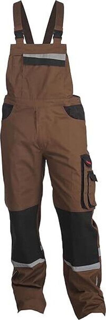 Charlie Barato Arbeits-Latzhose, Arbeitshose, Farbe Braun / Schwarz, Größe 48 EU