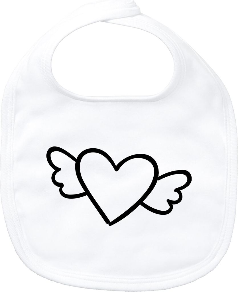 Huuraa Baby Lätzchen Herz mit Flügeln Geschenk White Baumwolle Herz Präsent