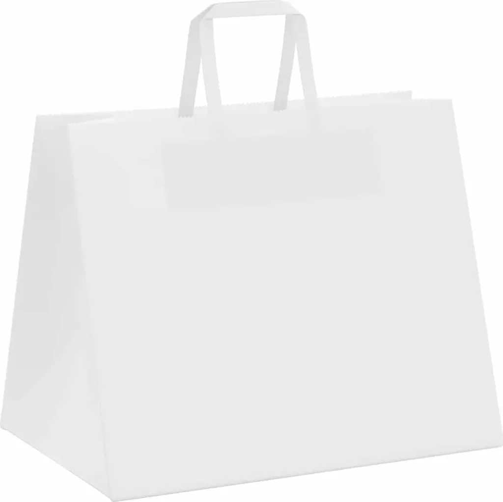 Sacchetti di carta 250 pz. con manici bianchi 32x22x24 cm - 4