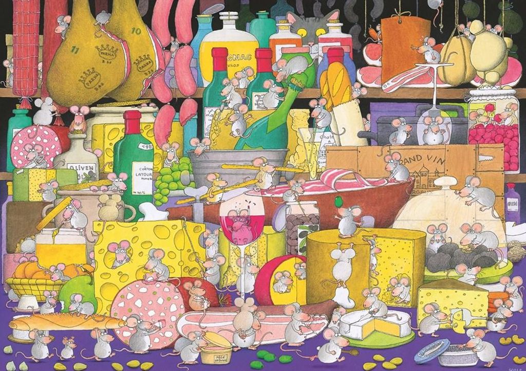 Piatnik Puzzle Mäuseparty 1000 Teile Cartoon Puzzlemotiv Produktbild 