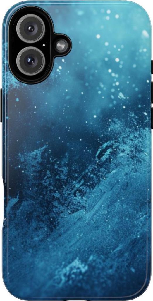 Blaues Eis- und Schnee-Design mit filmischer Textur – Hülle Kompatibel mit iPhone 16 Plus