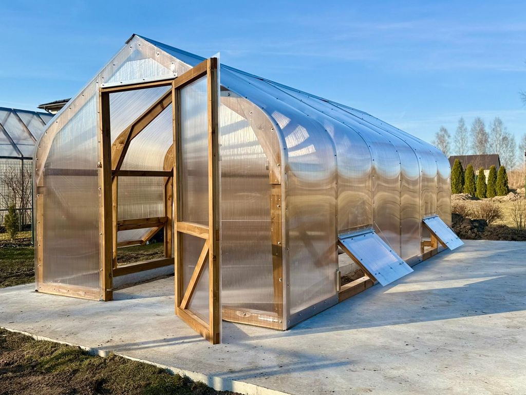 Premium Garten Dream Holz Gewächshaus 3x6 m mit 4mm Polycarbonat