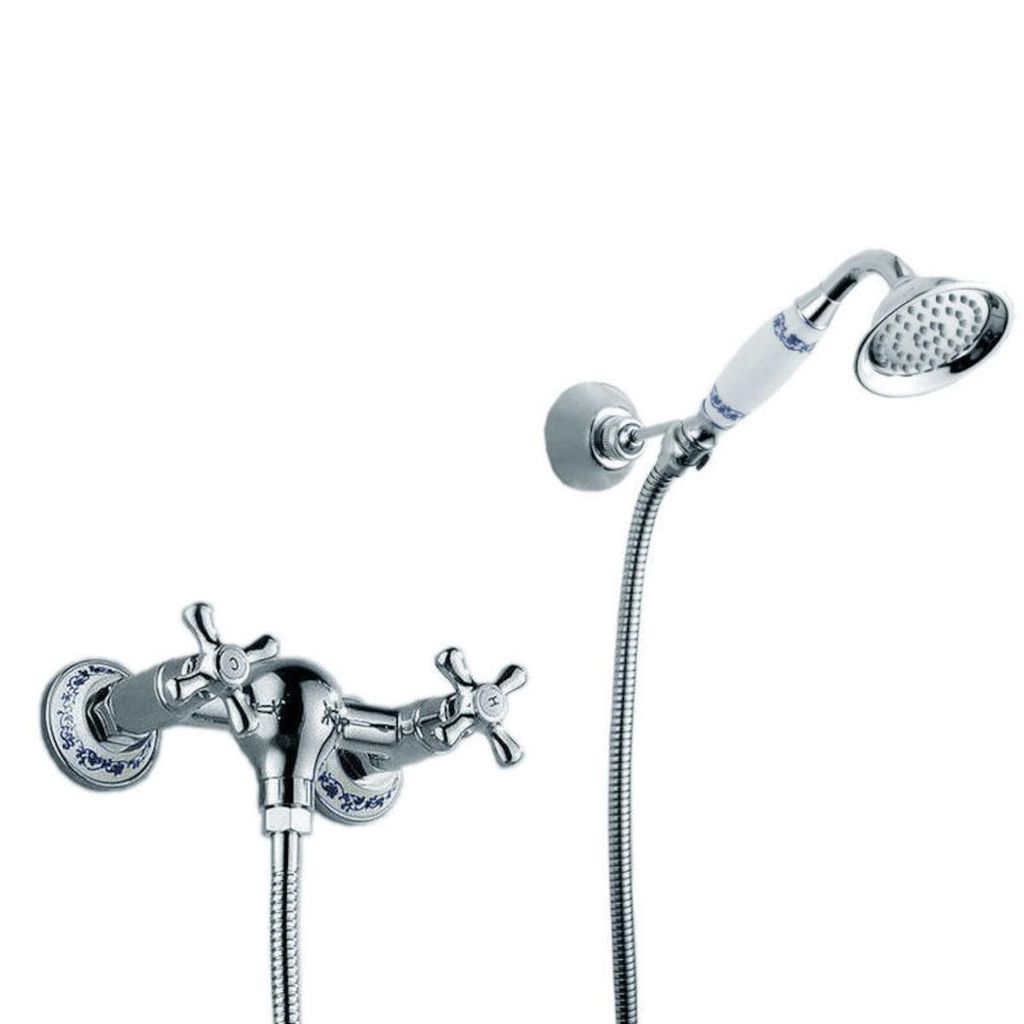 BB Nostalgie Duscharmatur mit Keramikgriffen, Chrom Produktbild 