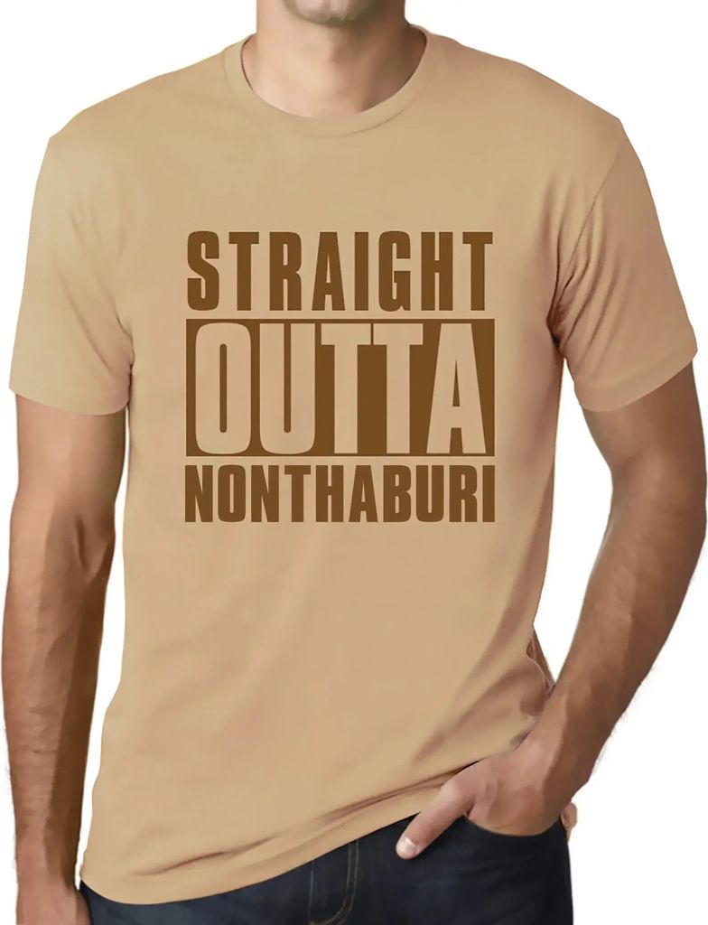 Herren Grafik T-Shirt Direkt aus Nonthaburi – Straight Outta Nonthaburi – Öko-Verantwortlich Vintage Jahrgang Kurzarm Lustige Druck Geburtstag