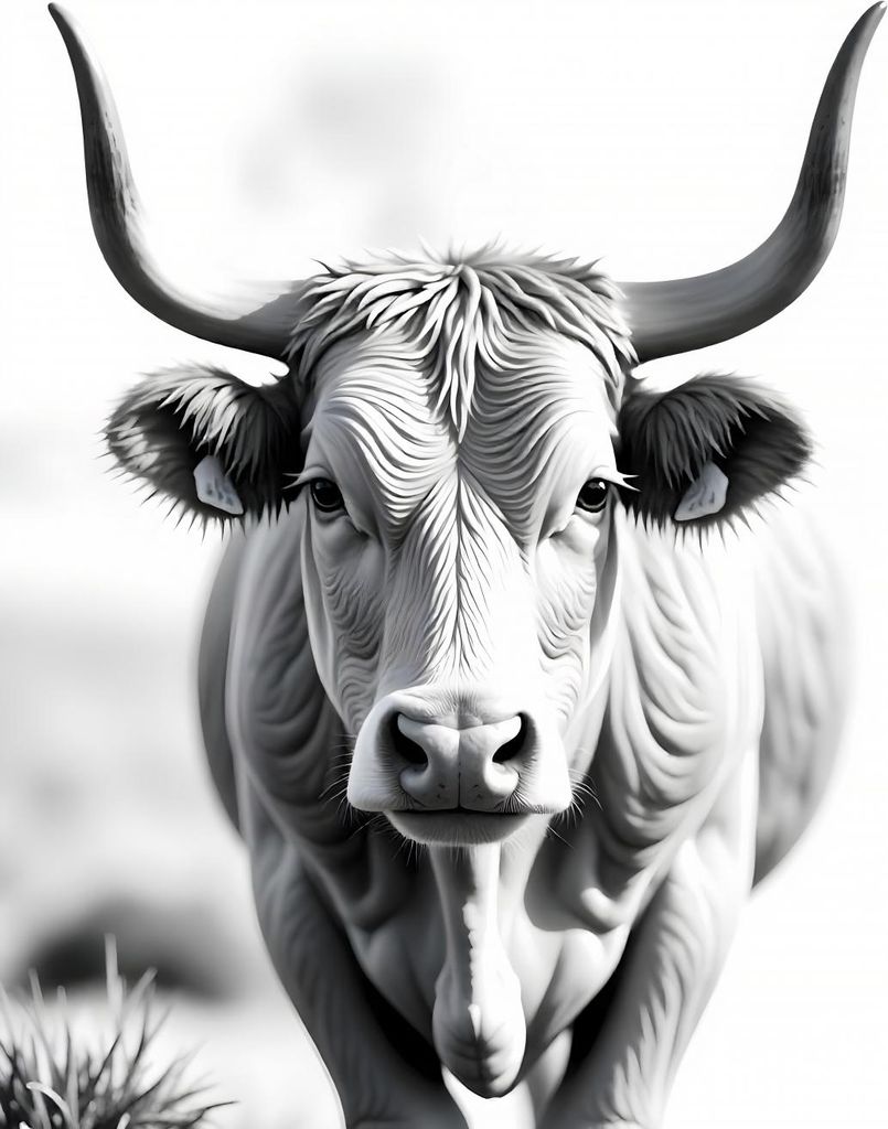 Plakat 50x70cm Vintage Künstlerisch | Kuh | Tierporträt Pop Art