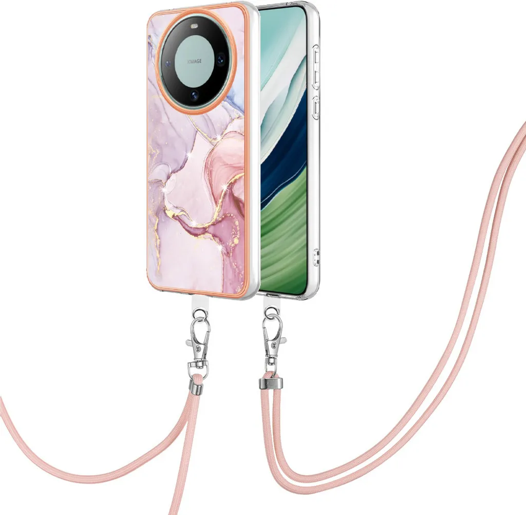 Custodia Sottile Huawei Mate 60 Oro Rosa - TPU con Cordino Regolabile
