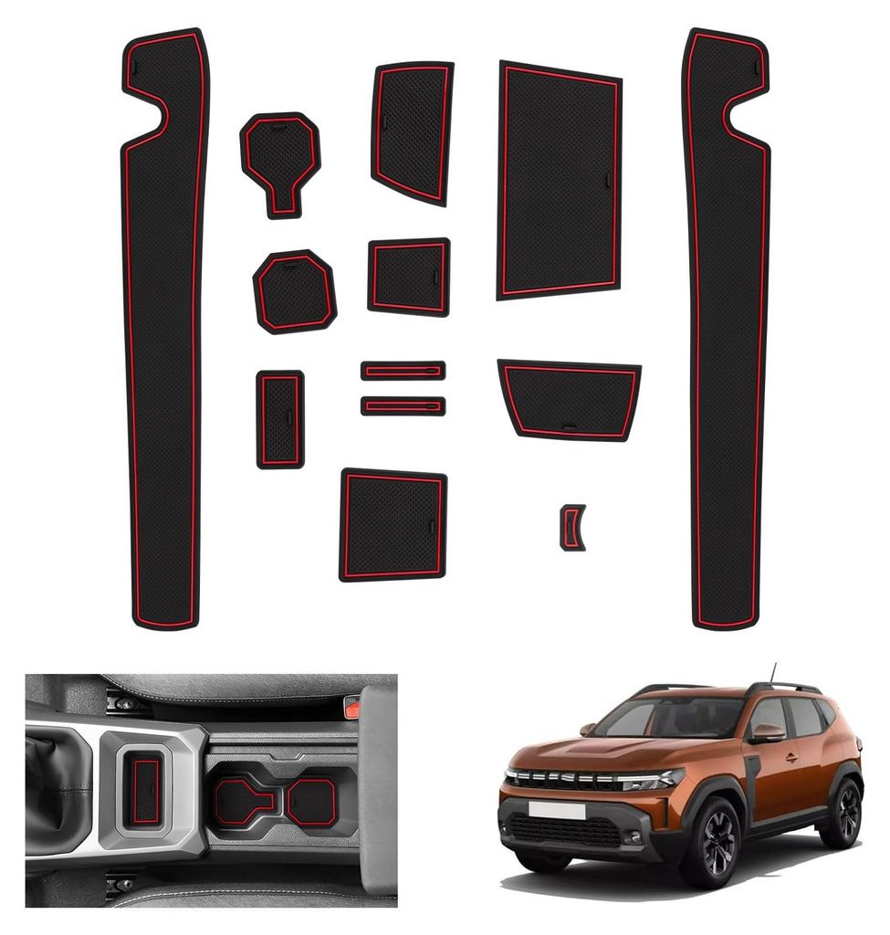 Neue Antirutschmatten für den Dacia Duster 3 (2024, 2025, 2026), Gummimatten für den Dacia Duster III ab 2024 – Antirutschmatten für die Mitte...