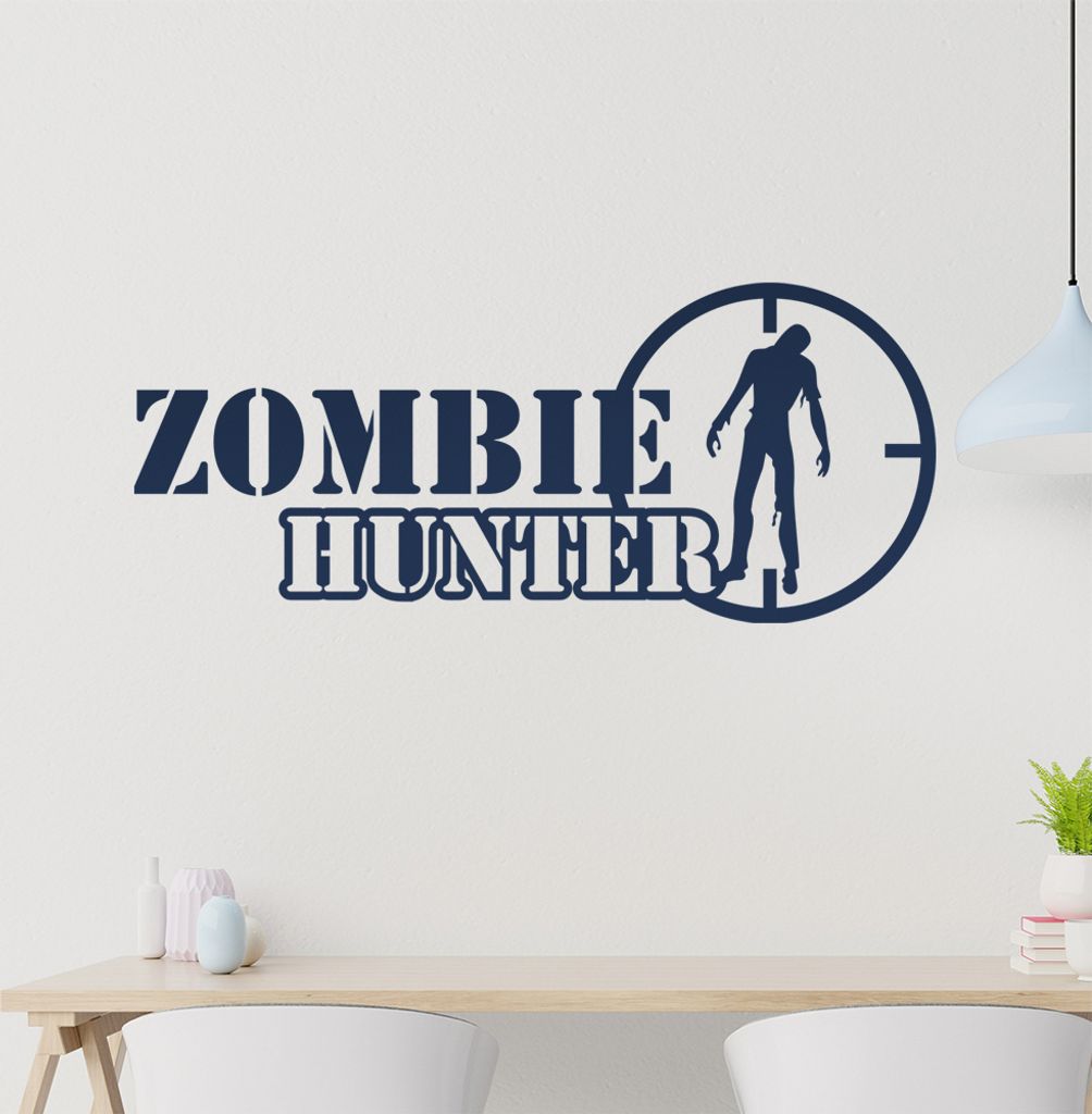 KIWISTAR Zombie Hunter - Surival Shotgun Apokalypse Virus Training Wandtattoo in 6 Größen - Wandaufkleber Wall Sticker - Dekoration, Küche, Wohn...