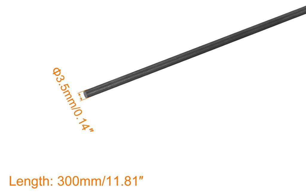 Paket von 2 Kohlefaser Stab fš¹r RC Flugzeug DIY Rohr Quadcopter Arm 3.5mmx300mm