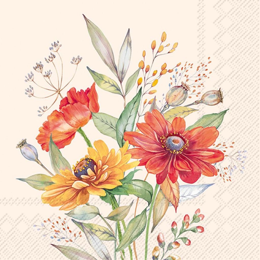 IHR Serviette Sunset Bouquet 20 Stk 33x33 cm