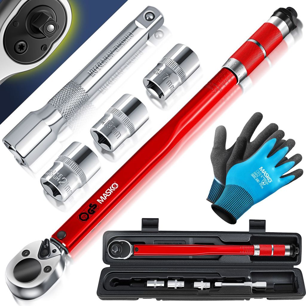 MASKO® Drehmomentschlüssel 6tlg. Set 40-210Nm 1/2 ' CV Produktbild 