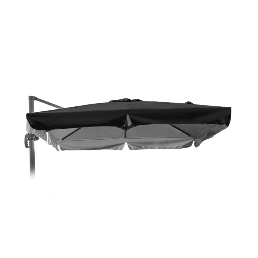 Ersatzschirm für Ampelschirm Gartenschirm Sonnenschirm 2,5x2,5 Aluminium Arm Paradise Noir mit Volant