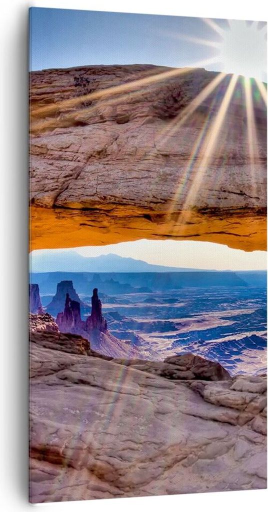 Bild auf Leinwand - Leinwandbild - Felsen Ansicht Landschaft - 65x120cm - Wand Bild - Wanddeko - Leinwanddruck - Bilder - Kunstdruck - Wanddekorati...