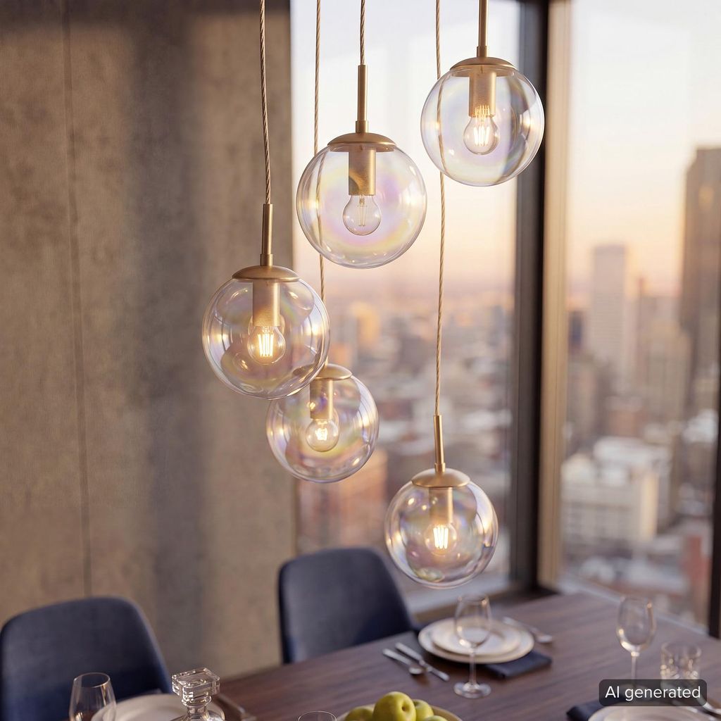 home24 Pendelleuchte - Glas / Metall Produktbild 