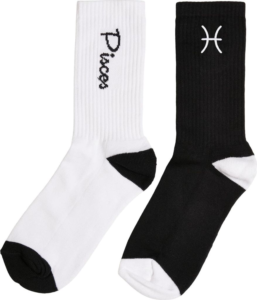 Mister Tee Accessoires MT2235 | Zodiac Socks 2-Pack Socken - Farbe: black/white pisces - Größe: 47-50