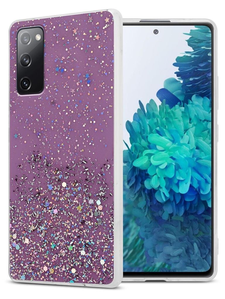 Cadorabo Hülle für Samsung Galaxy S20 FE Schutz Hülle in Lila Handyhülle TPU Etui Glitter Cover Case Glitzer