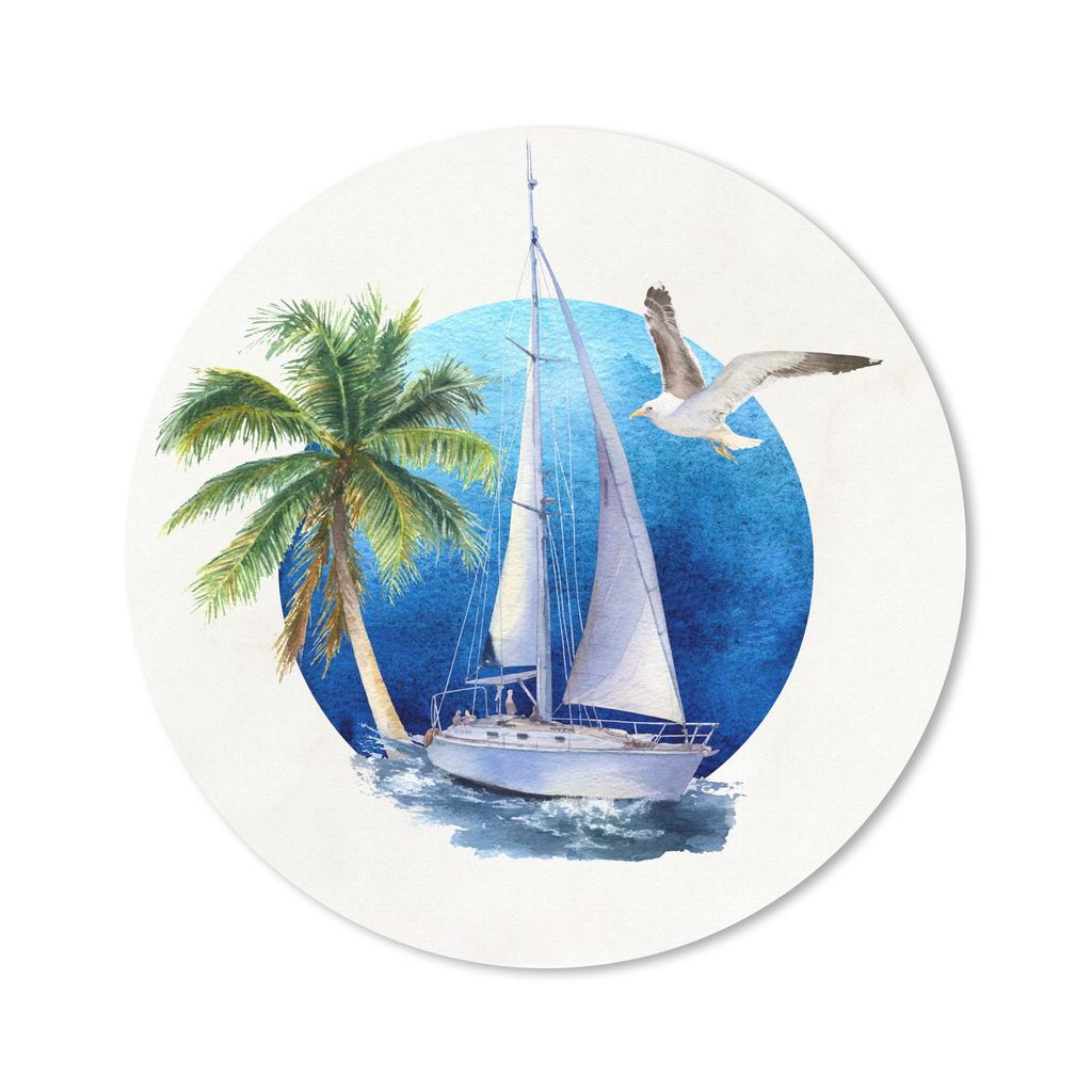 MuchoWow Mauspad Mousepad Segelboot - Vogel - Meer 50x50 cm - Mousepads - Maus Mat - Pad - Mausunterlage - Vinyl