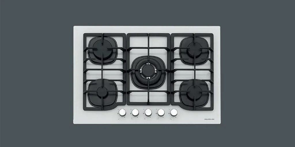 Plaque de cuisson gaz blanche 5 foyers Silverline 75 cm CS5405W01
