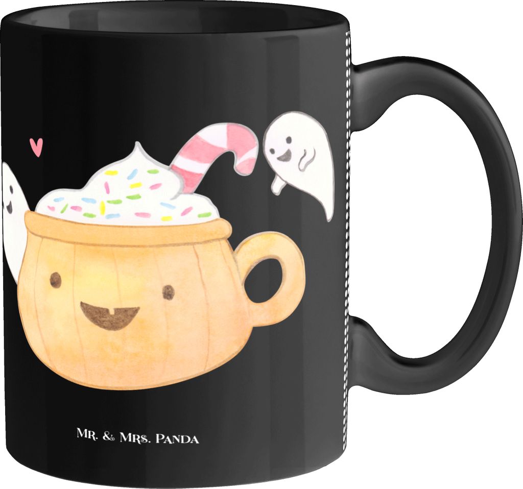 Mr. & Mrs. Panda Bedruckte Tasse Kaffee Gespenst - Schwarz - Geschenk, Halloween Deko, Becher, Keramiktasse, Kaffeebecher, Geschenke, Trick Or Trea...