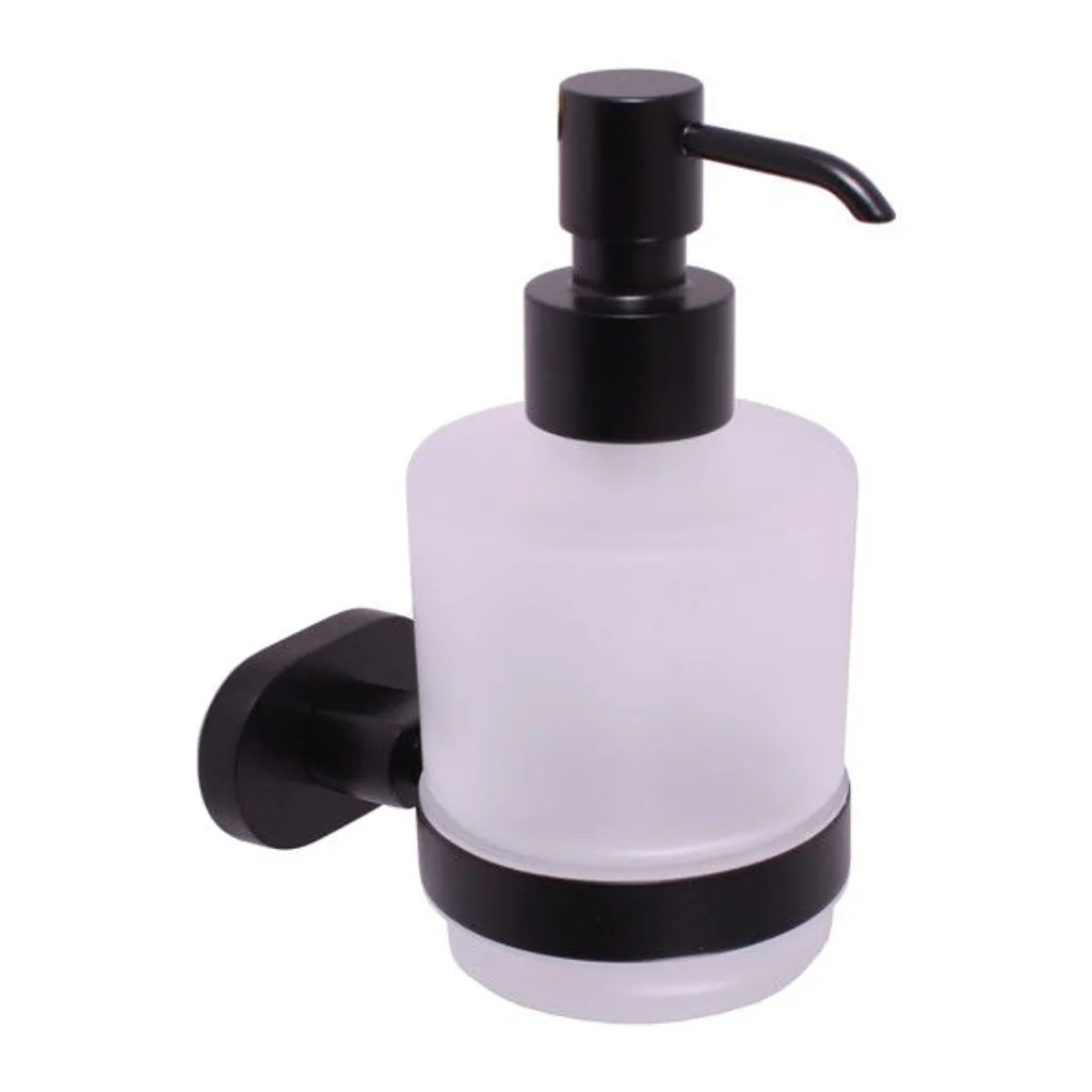 Distributeur de savon mural robuste noir mat YUKON anti-goutte 200ml