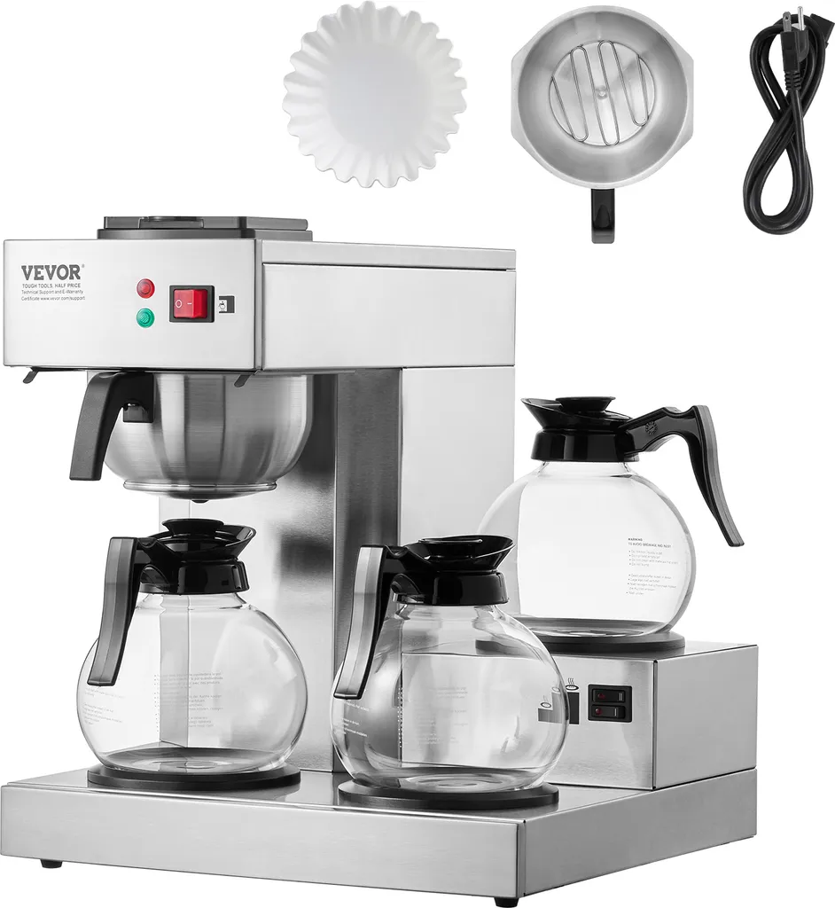 Machine à café automatique VEVOR 1,8L en acier inox pour grand rendement
