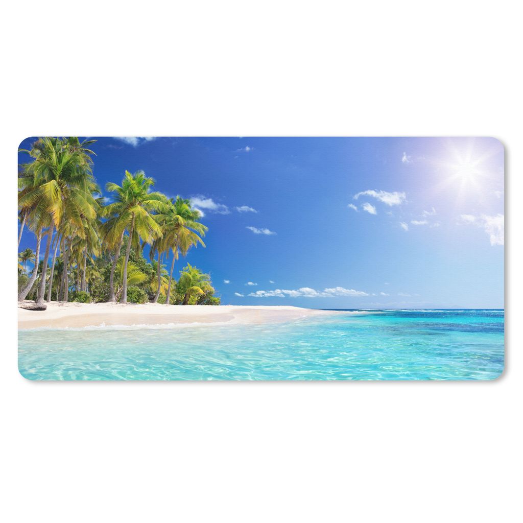 MuchoWow® Mauspad Mousepad Strand - Meer - Palme - Sonne - Produktbild 
