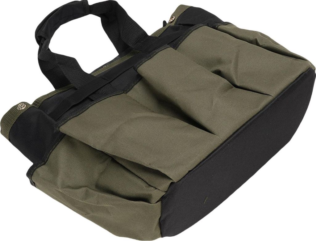 Gartengerätetasche grün 600D Oxford Tuch spritzwassergeschützt PE Board Boden Gartenarbeit Tasche mit mehreren Fächern Fächer für Outdoor